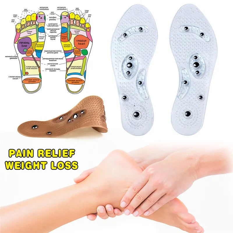 1Pair Silicone Orthopedic Massage Insoles for Men Women