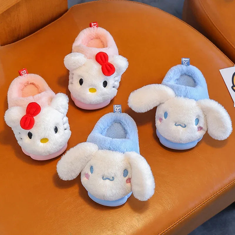 New Children's Multiple Cute Cartoon Flat Plush Slippers