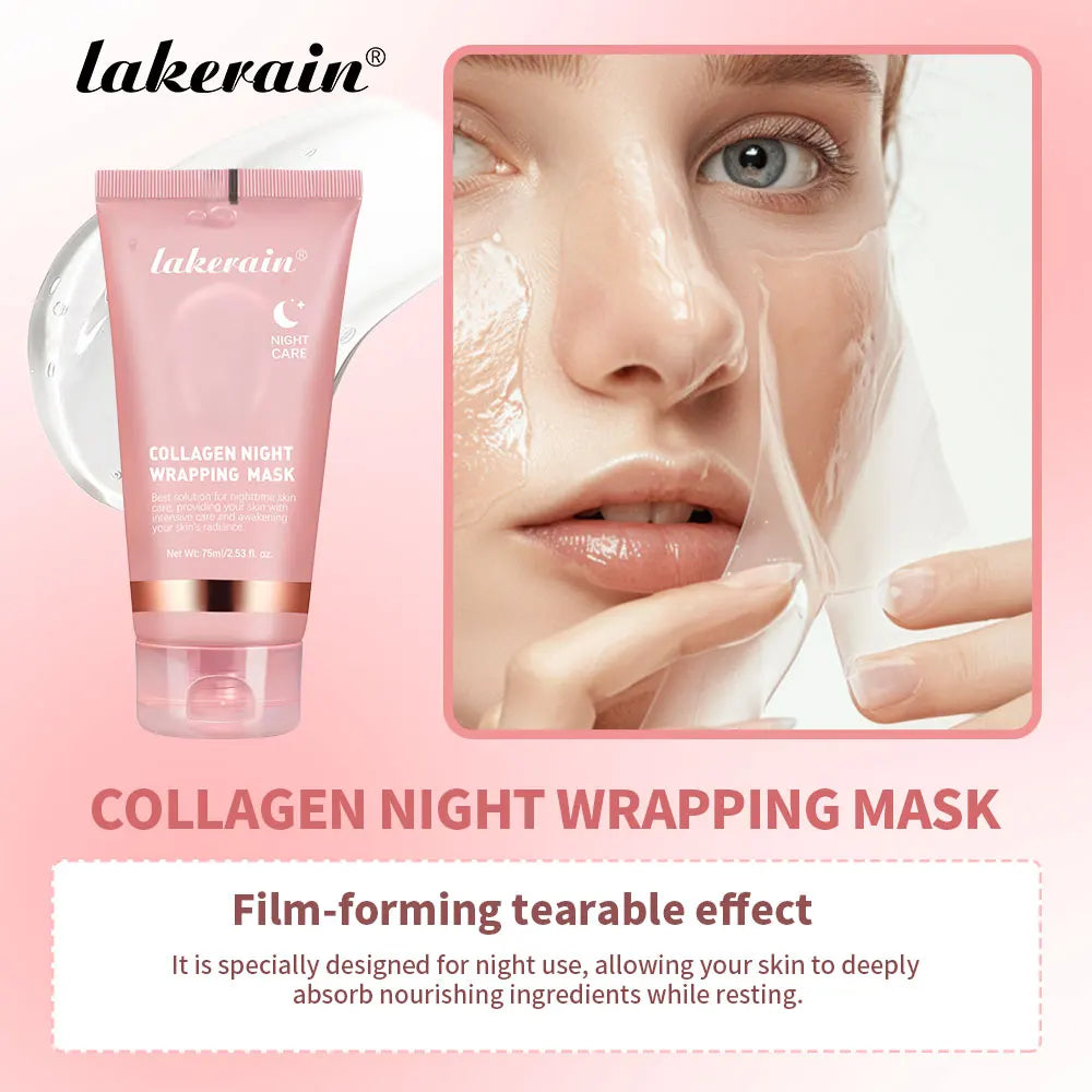 Korean Night Collagen Wrapping  Face Mask Make Glowy Skin