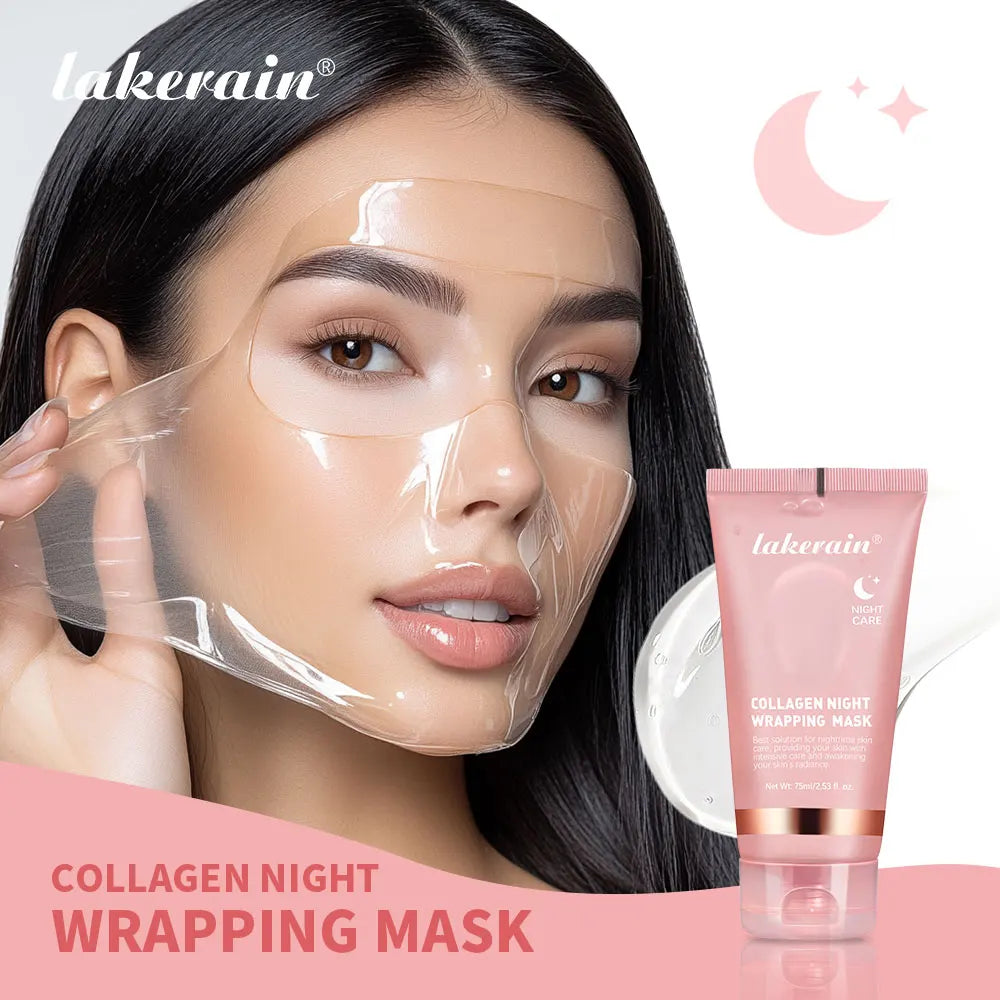 Korean Night Collagen Wrapping  Face Mask Make Glowy Skin