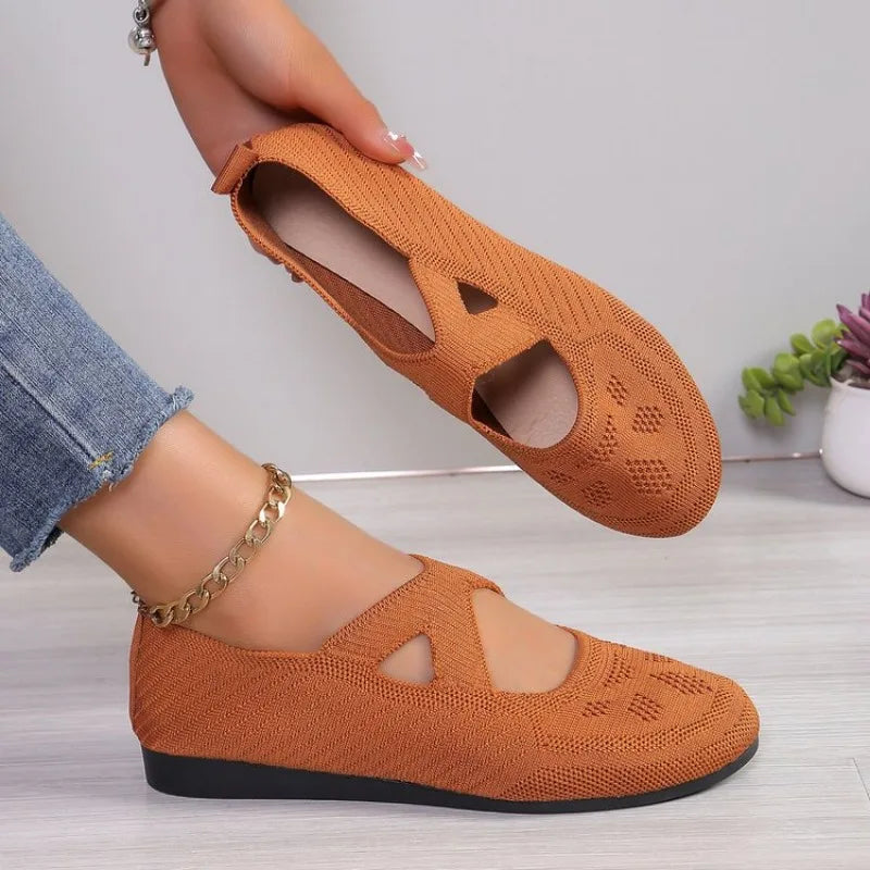 Elastic Knitting Flats Shoes