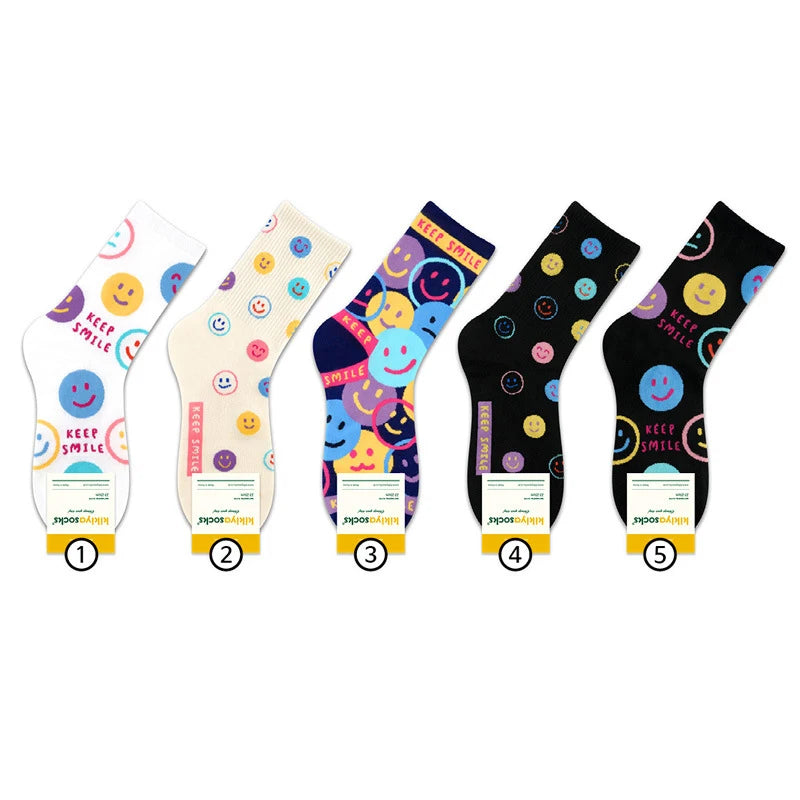 1 Pair Cartoon Smile Women Socks