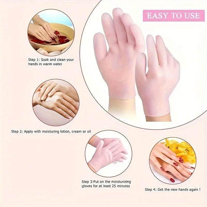 2 Pack Silicone Gloves Moisturizing Gel Gloves Exfoliating