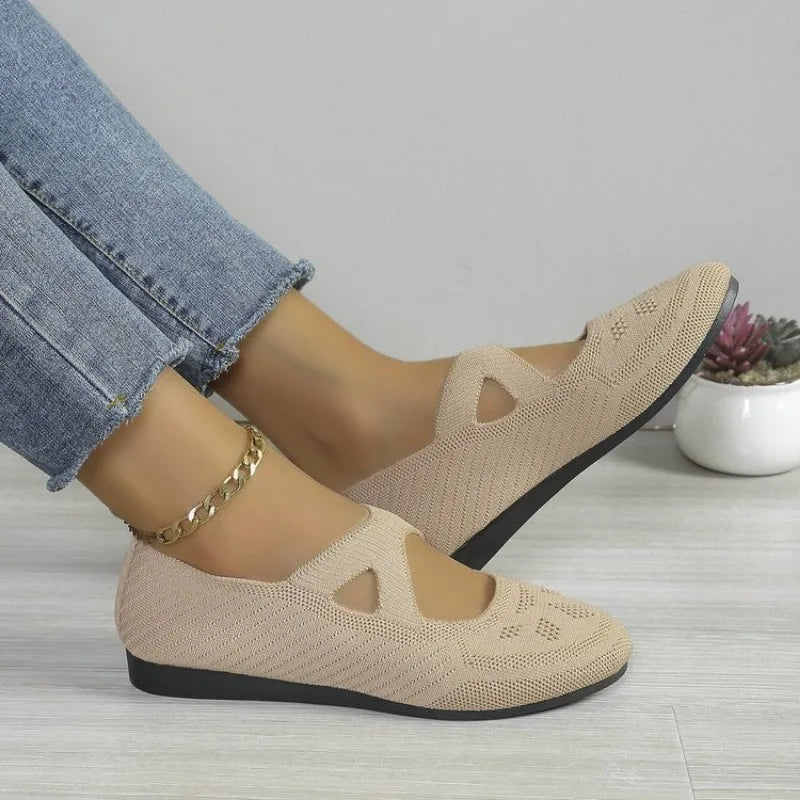 Elastic Knitting Flats Shoes